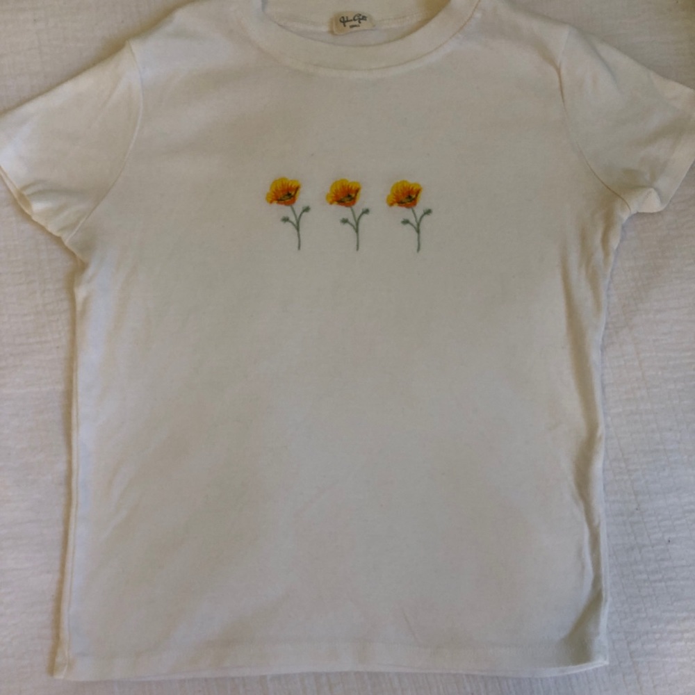 Brandy Melville yellow poppy shirt